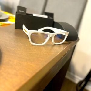 White Prada fashion sunglasses
